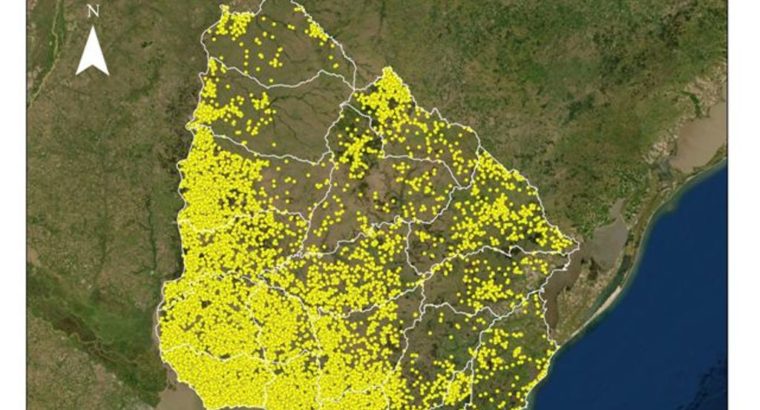 Distribución de las colmenas en el Uruguay